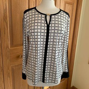 ISAAC MIZRAHI - Colorblock Check Blouse - NEW with Tag